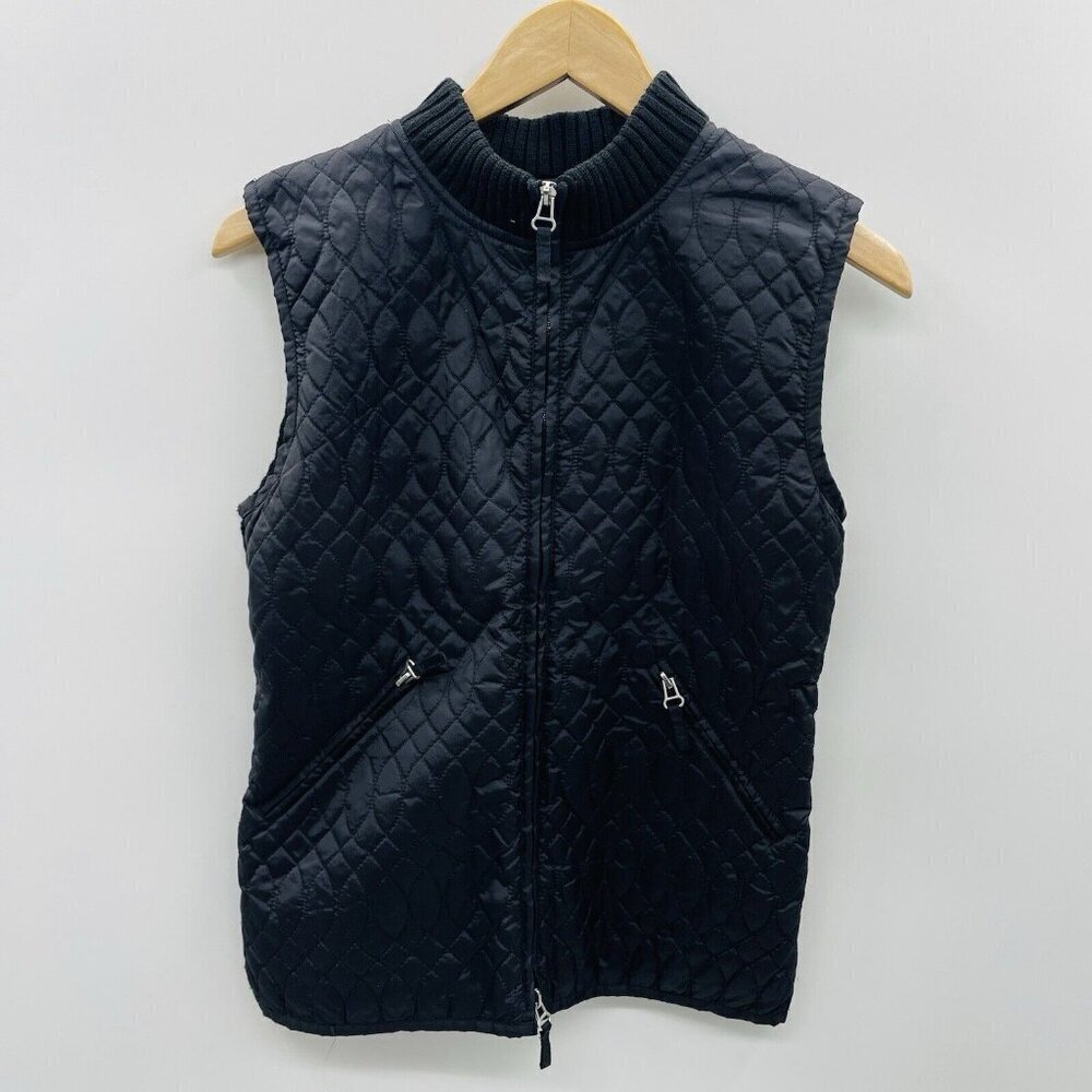 Lauren Hansen‎ Womens Size Medium Zippered Sweater Vest with Pockets in Black
